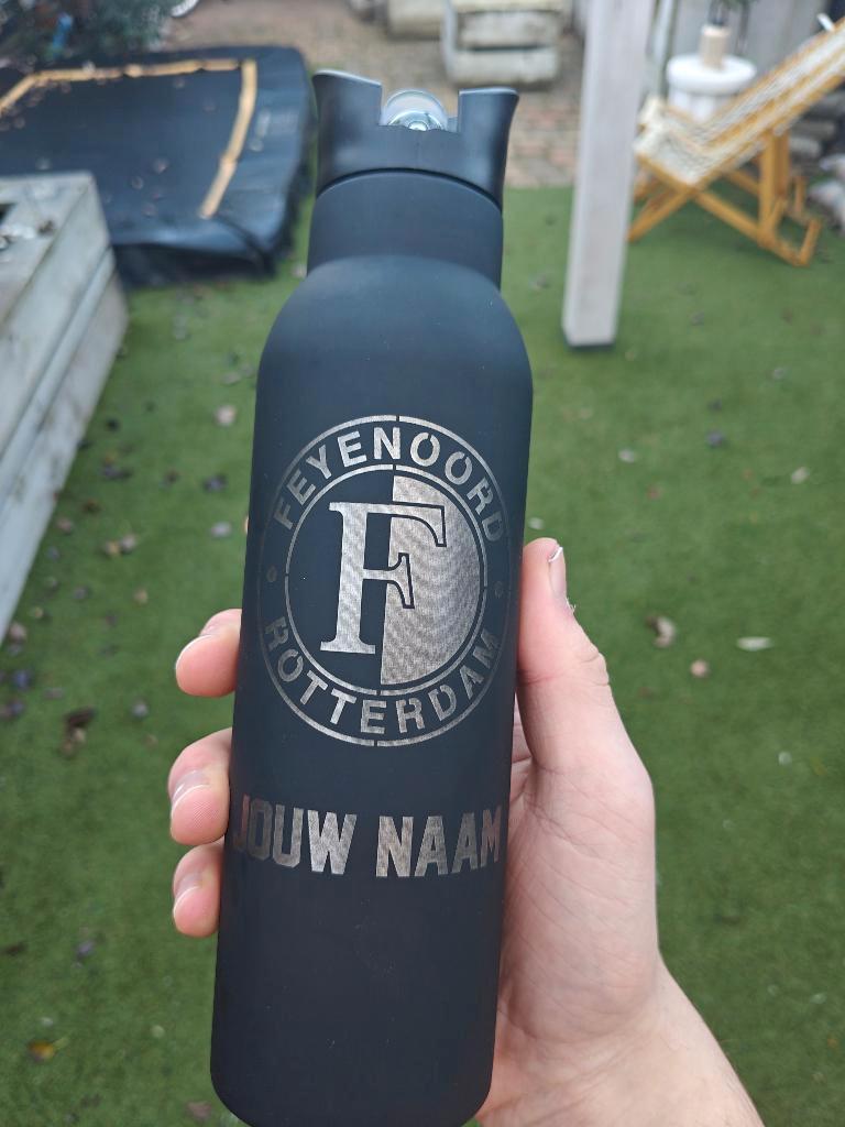 Metalen bidon met naam en clublogo, Maat XL, Ophalen of Verzenden, Nieuw, Overige typen