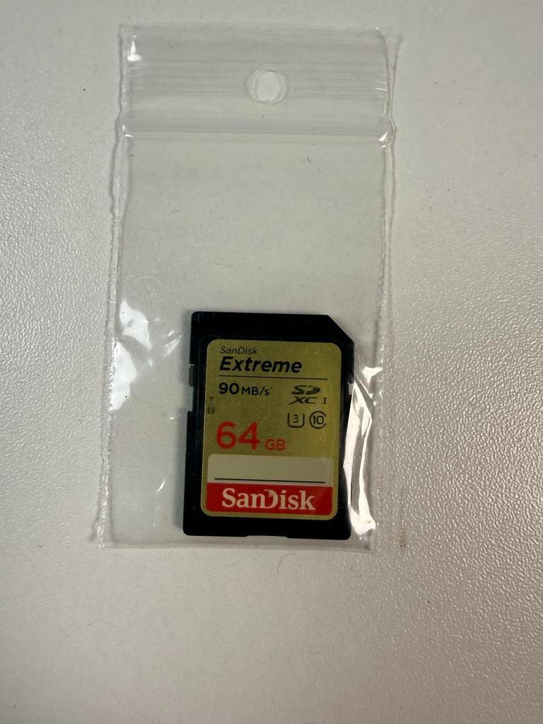 SanDisk Extreme SDXC 64 GB geheugenkaart, Audio, Tv en Foto, Fotografie | Geheugenkaarten, Gebruikt, SDXC, 64 GB, Fotocamera, Ophalen of Verzenden