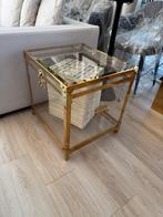 Design kist bijzettafel, Minder dan 55 cm, Gebruikt, Metaal of Aluminium, Rechthoekig