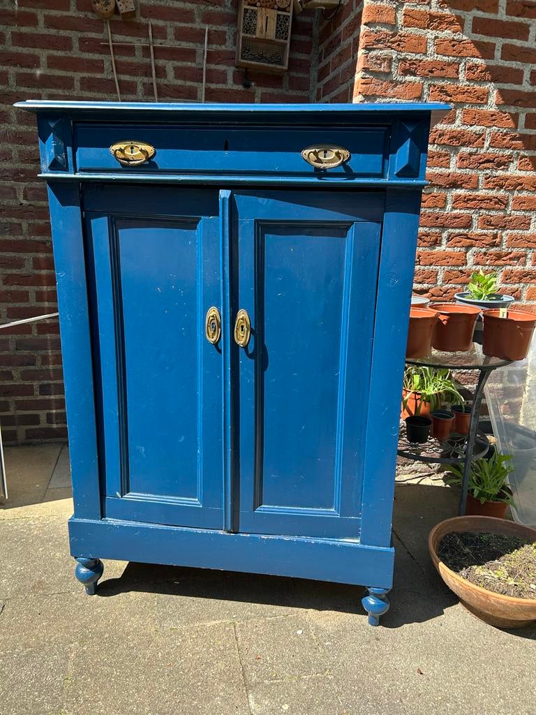 Vintage blauwe kast meidenkast, Huis en Inrichting, Kasten | Overige, Ophalen