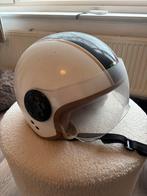 Witte scooterhelm met vizier, Fietsen en Brommers, Brommerhelmen, Ophalen of Verzenden, Gebruikt, Medium
