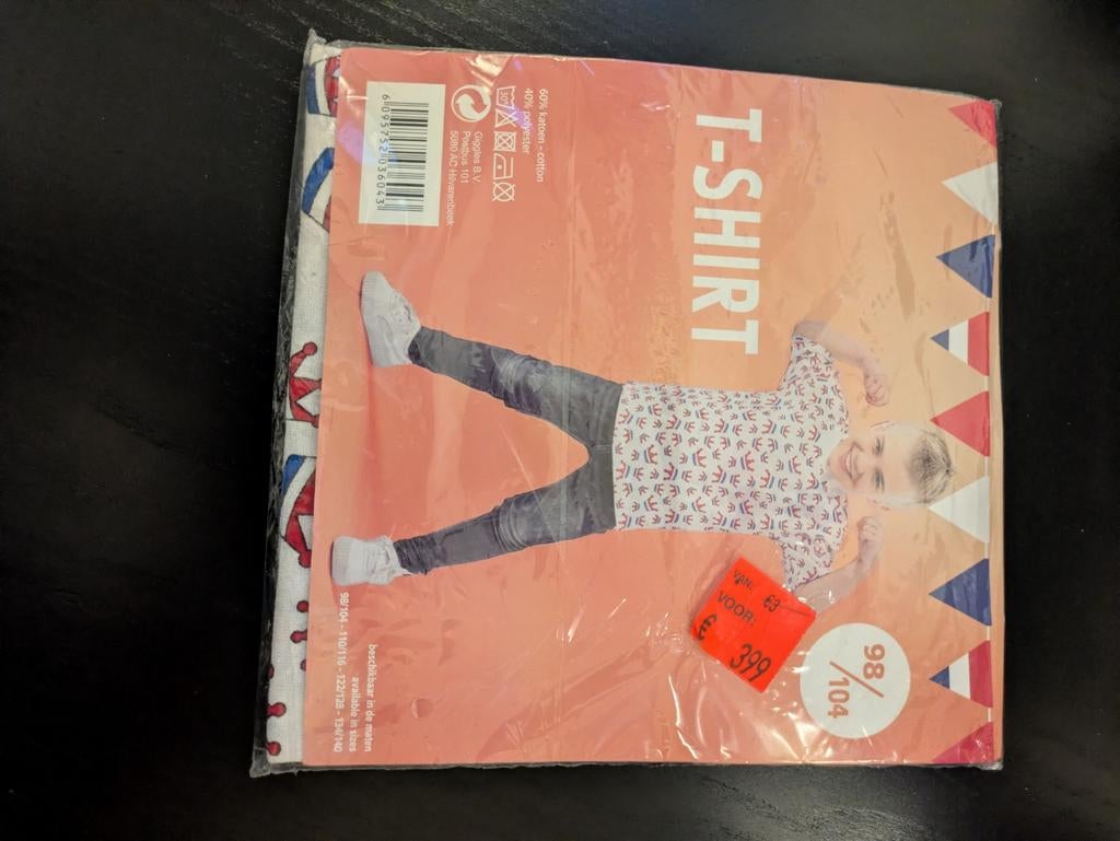 Tshirt Koningsdag, Kinderen en Baby's, Kinderkleding | Maat 104, Jongen of Meisje, Nieuw, Ophalen of Verzenden, Shirt of Longsleeve