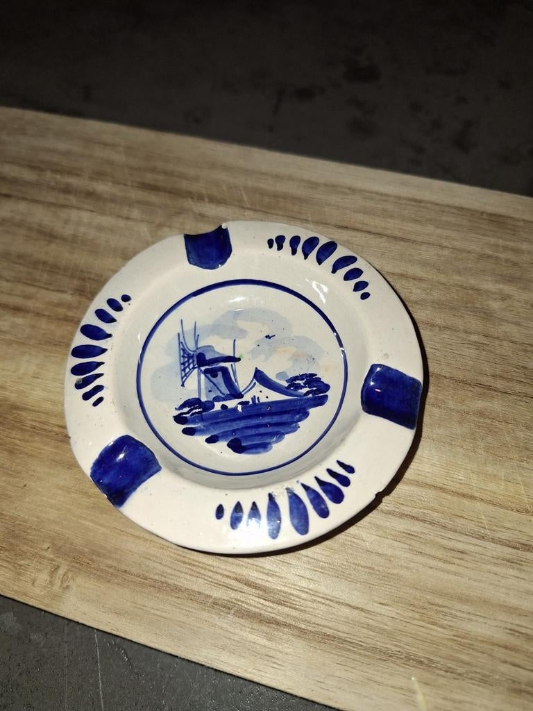 Delfts Blauw Asbakje met Molen Decoratie, Ophalen of Verzenden