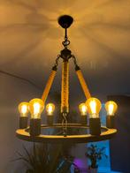 Stijlvolle Plafondlamp met Touwdetails, Ophalen of Verzenden, Zo goed als nieuw, Hout, Modern, Rustiek