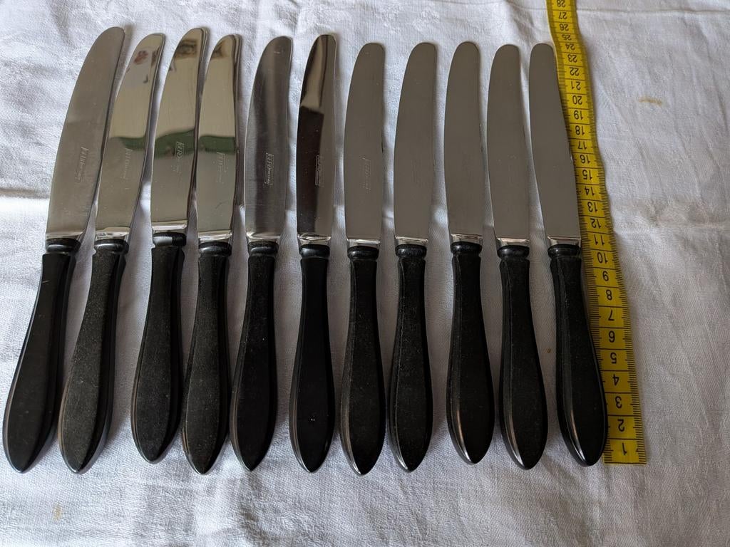 Gero zwart heft messen ,vleesvork en broodmes, Ophalen, Rvs of Chroom