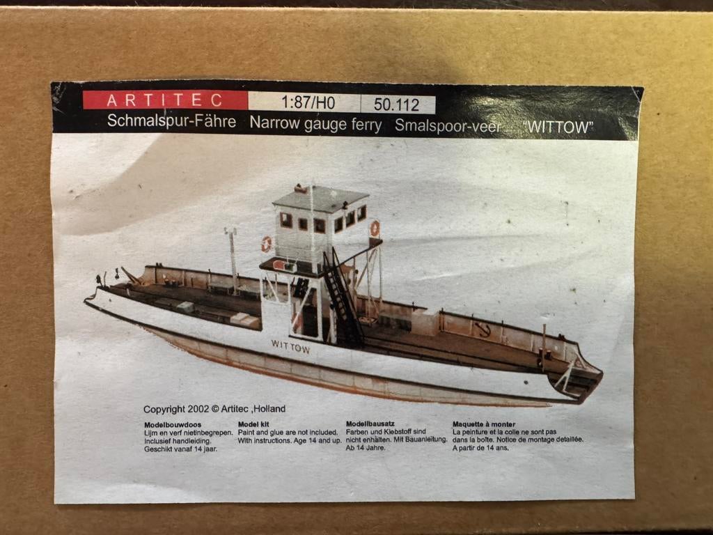 Artitec 50122 smalspoor veerpont schaal H0, Ophalen of Verzenden, Zo goed als nieuw