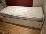 IKEA Brimnes Uitschuifbed met twee matrassen, Huis en Inrichting, Slaapkamer | Bedden, Ophalen, Wit, Tweepersoons, 80 cm
