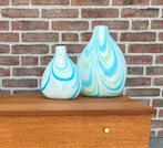 2 vintage swirl glazen Murano vazen, Ophalen of Verzenden, Zo goed als nieuw