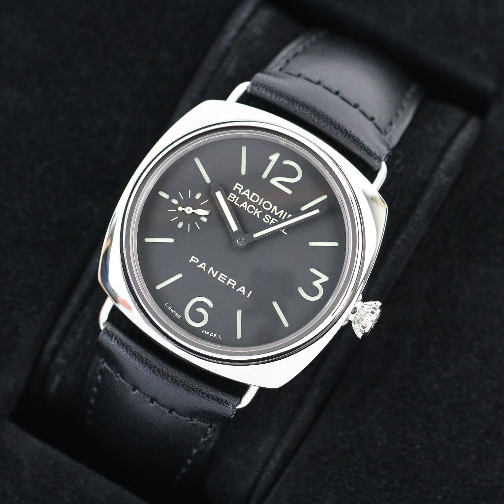 Panerai Radiomir Black Seal PAM183 45 (Zeer goed/ 2011), Overige merken, Leer, Staal, Polshorloge