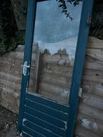Houten achterdeur met kunststof kozijn, Ophalen, Gebruikt, 80 tot 100 cm, 215 cm of meer