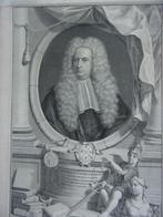 Portret van Cornelis van Bynkershoek 1743 Kopergravure Houbr, Origineel, Portret, Ophalen of Verzenden, Gravure