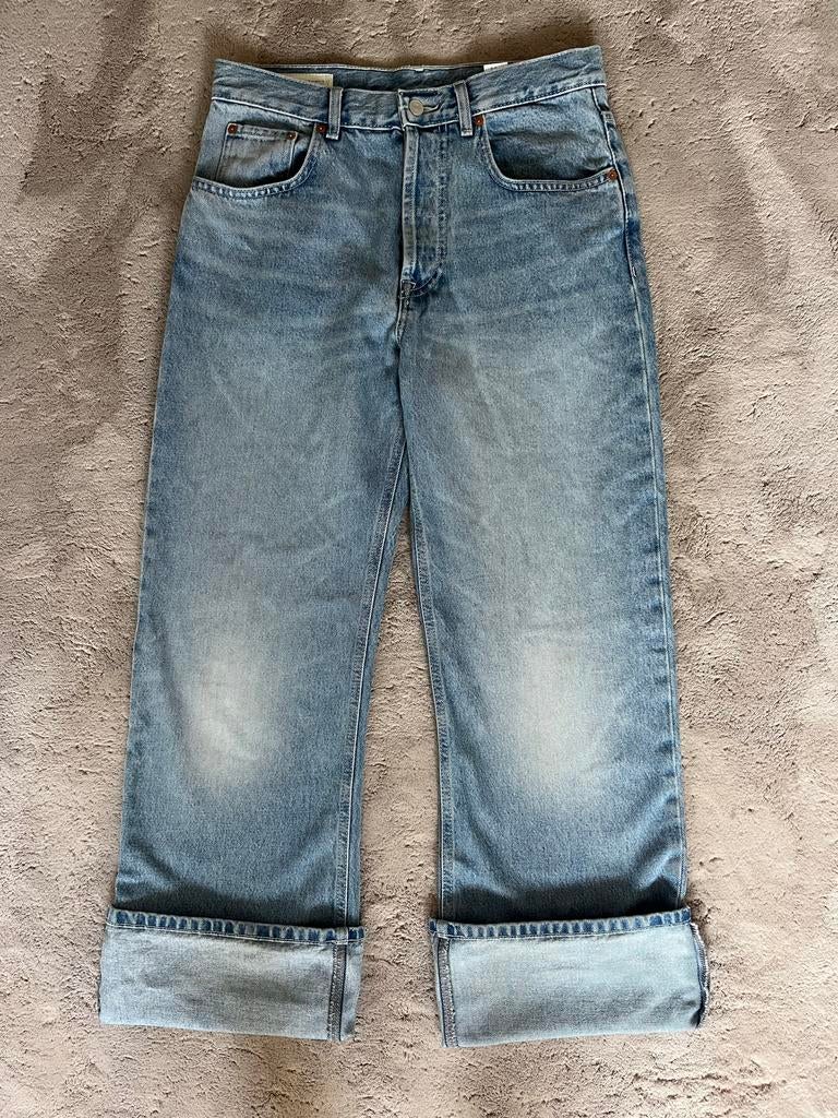 Nieuwe Zara spijkerbroek maat 38/M met omslag, Ophalen of Verzenden, Nieuw, Blauw, W32 (confectie 46) of kleiner