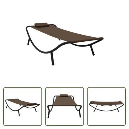 Nieuw! VidaXL Loungebed - Bruin Ligbed - Tuinbed, Ophalen of Verzenden, Nieuw, Overige materialen