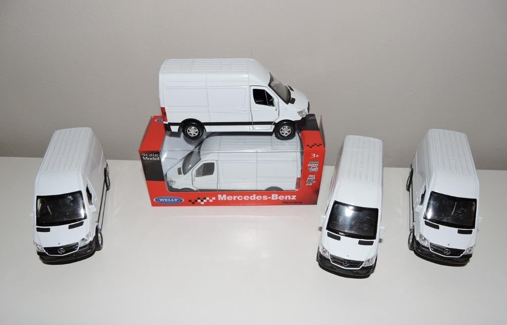 mercedes sprinter welly 1:48/1:50  5x, Ophalen of Verzenden, Gebruikt, Auto, Overige merken