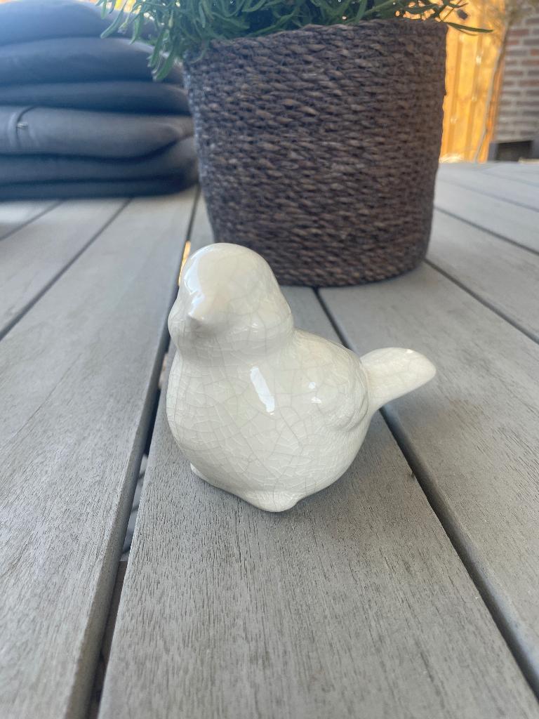 Porseleinen vogeltje, Ophalen of Verzenden, Zo goed als nieuw, Wit, Steen/keramiek