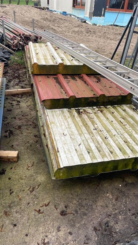 sandwich panelen dak en wandplaten, Ophalen, 12 cm of meer, Hardschuim (Pir), Gebruikt