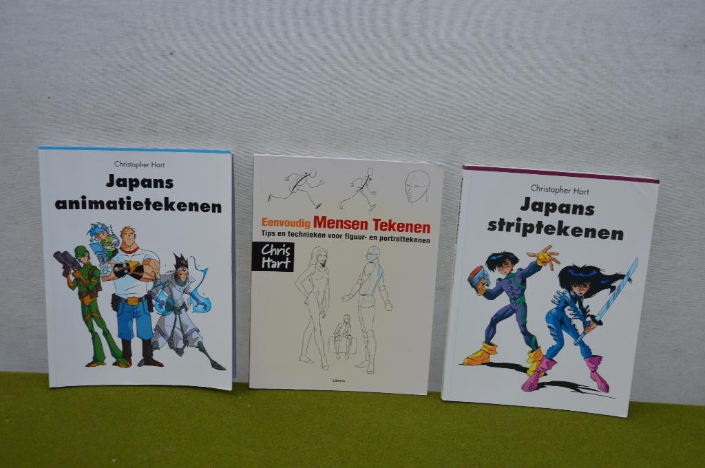3 tekenboeken Christopher Hart: Japans striptekenen/ amimati, Ophalen of Verzenden, Zo goed als nieuw, Papier, Schets- of Tekenboek