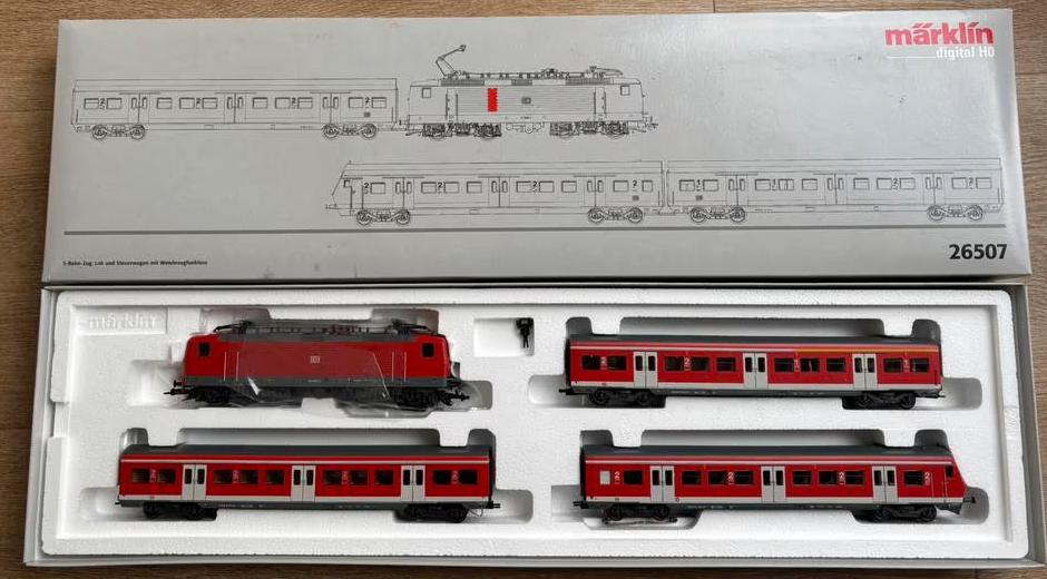 Marklin H0 26507 - 4-delige dig set loc BR 143 + 3 rijtuigen, Wisselstroom, Treinset, Nieuw, Ophalen of Verzenden
