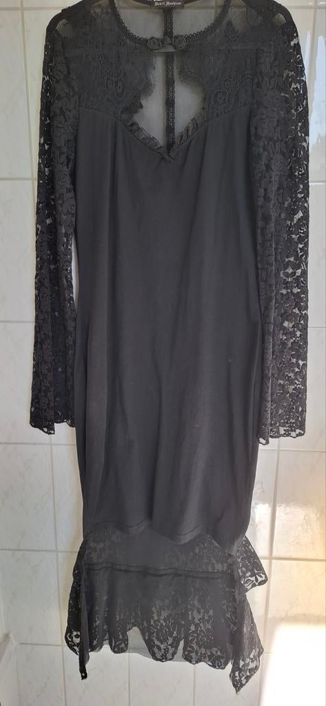 Victoriaanse maxi jurk van Devil Fashion maat M/L, Kleding | Dames, Maat 38/40 (M), Zwart, Devil Fashion, Ophalen of Verzenden