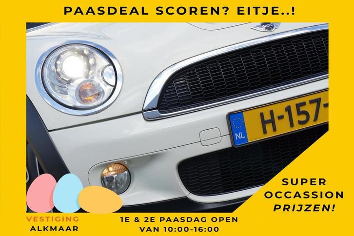 Mini Cabrio 1.6 Cooper S Chili - Pepper white/Hot Chocolate, Auto's, Mini, Bedrijf, Te koop, Cabrio, ABS, Airbags, Airconditioning