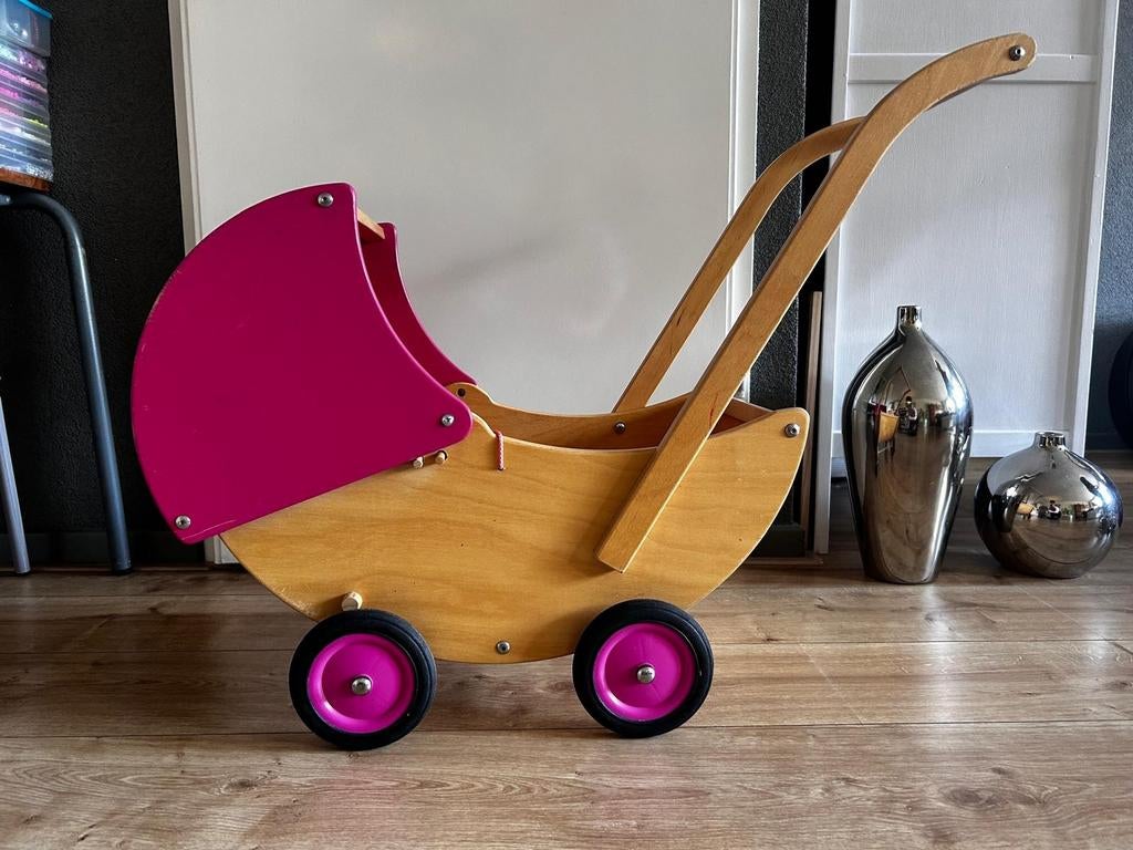 Mooie houten poppenwagen/kinderwagen, Ophalen, Gebruikt, Overige typen