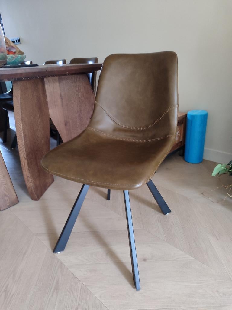 Eetkamerstoelen Goossens, Huis en Inrichting, Ophalen, Overige kleuren, Leer, Zo goed als nieuw