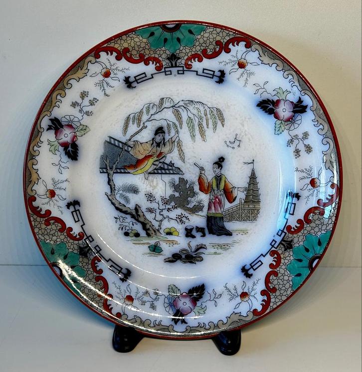 Chinees bord met traditionele scène, Antiek en Kunst, Kunst | Niet-Westerse kunst, Ophalen of Verzenden