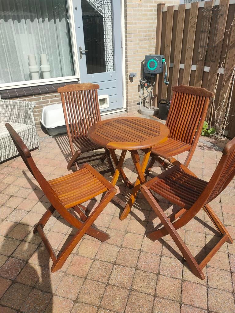 Hardhouten tuinset opklapbaar, Ophalen, Hout