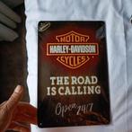 metaal nostalgic art reclame harley davidson the road is, Ophalen of Verzenden, Nieuw, Reclamebord