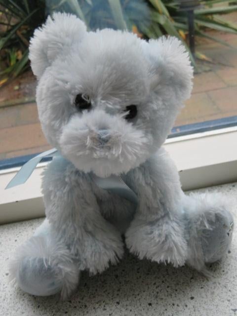 Beer Bear merk Shining Stars Russ Berrie licht blauw velours, Ophalen of Verzenden, Zo goed als nieuw, Beer