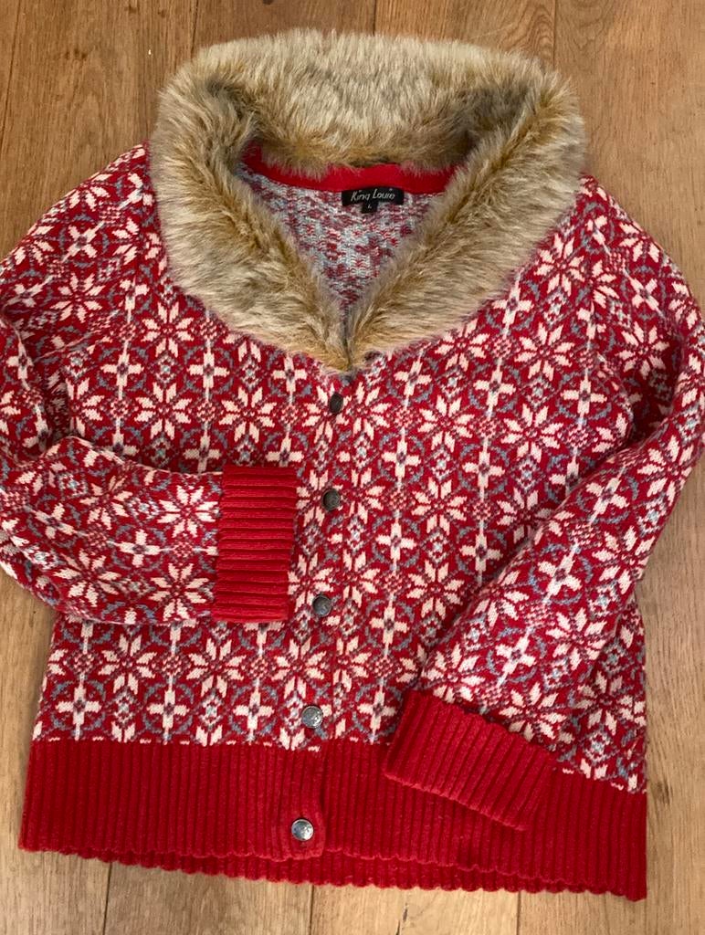 Prachtig vest met (nep) bontkraag King Louie L, Kleding | Dames, Ophalen of Verzenden, Zo goed als nieuw, Blauw