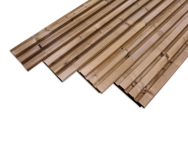 Gevelbekleding Triple Rhombus | Thermowood | Vuren 27x140 mm, Tuin en Terras, Palen, Balken en Planken, Nieuw, Planken, 250 cm of meer