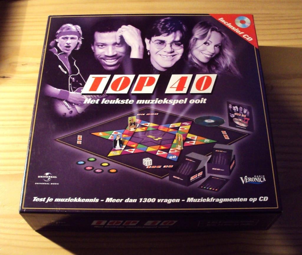 Gezelschapsspel De Top 40 Muziek, Hobby en Vrije tijd, Gezelschapsspellen | Bordspellen, Vijf spelers of meer, Ophalen of Verzenden