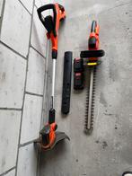 Powerplus heggenschaar en grastrimmer set met accu's, Ophalen, Gebruikt, Accu
