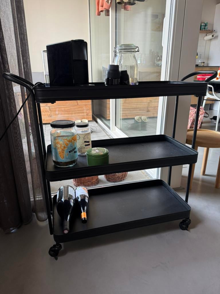 Te koop zwarte vintage trolley, Huis en Inrichting, Ophalen, Gebruikt