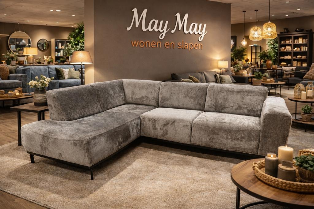 Hoekbank Vico 255x190 Champagne Direct/Leverbaar E-2198