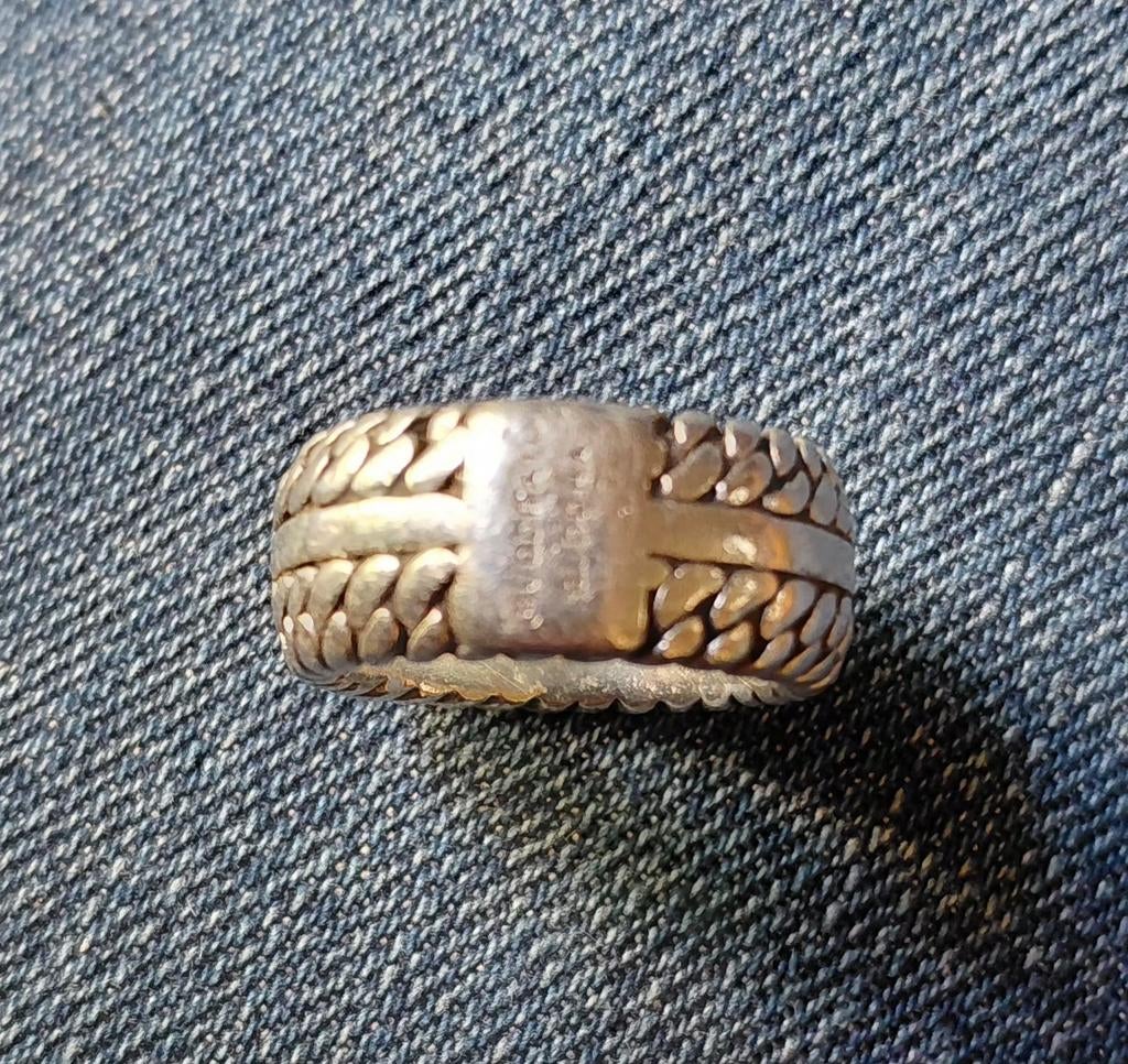 Sterlingzilveren Buddha to Buddha ring, maat 16., Antiek en Kunst, Antiek | Goud en Zilver, Ophalen of Verzenden
