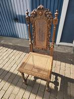 Antieke Mechelse stoel met rieten zitting en rugleuning, Ophalen of Verzenden