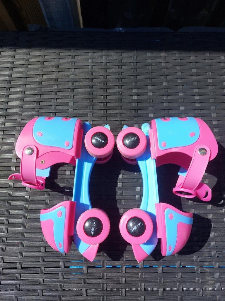 Verstelbare rolschaatsen voor meisjes - Roze/Blauw, Ophalen, Verstelbaar, Gebruikt, Kinderen