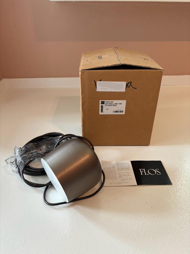 Flos Aim Small Anodized Bronze NEW, Huis en Inrichting, Lampen | Hanglampen, Nieuw, Minder dan 50 cm, Metaal, Ophalen