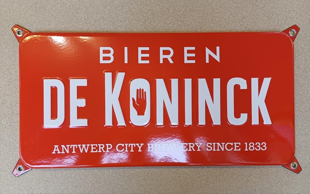 De Koninck Emaille Reclamebord, Verzamelen, Biermerken, Ophalen, Nieuw, Reclamebord, Plaat of Schild, De Koninck