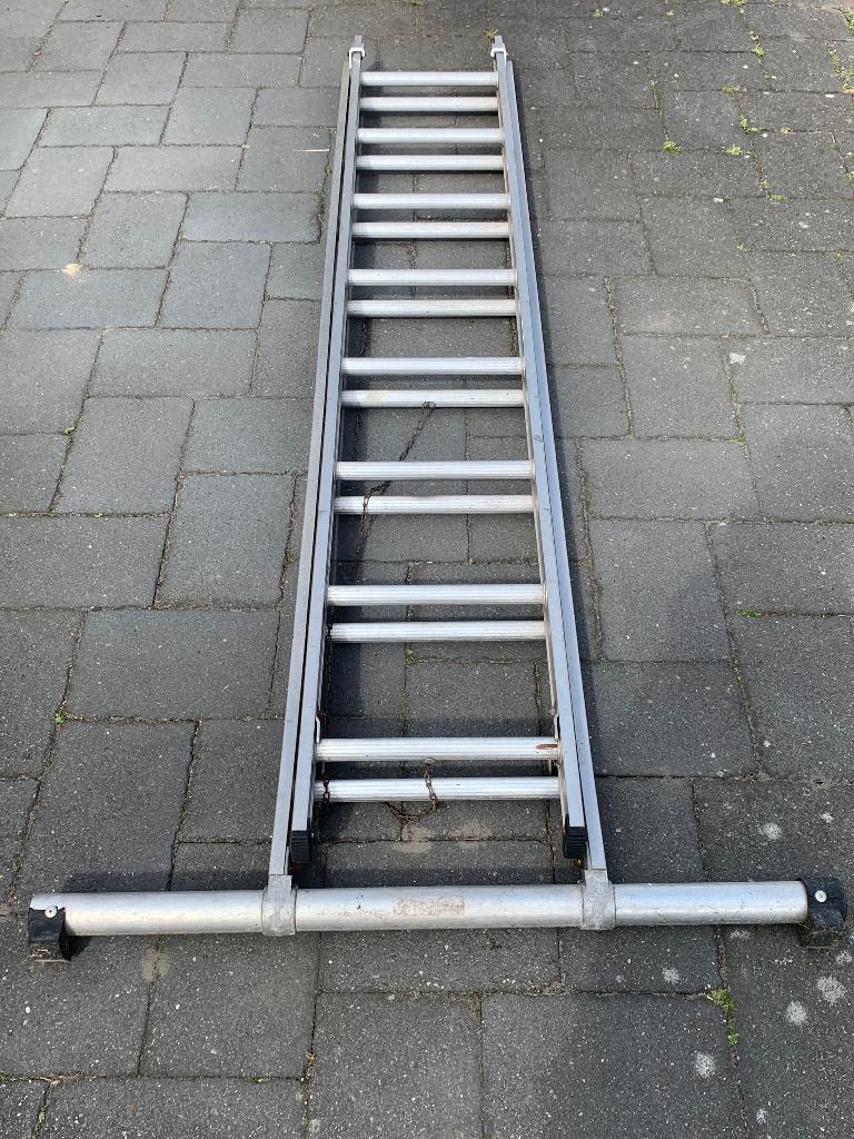 Aluminium Ladder 2x8 sporten, Ophalen, Gebruikt, Ladder, Opvouwbaar of Inschuifbaar