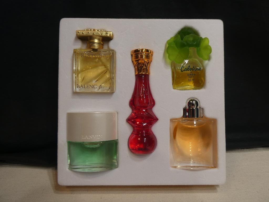 Vintage Parfums de Paris 5 Miniaturen van eau de toilette, Ophalen of Verzenden, Gebruikt, Miniatuur, Gevuld