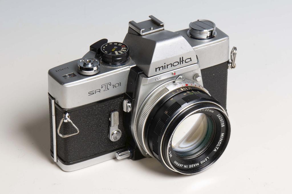 Minolta SRT 101 complete set met 3 Rokkor objectieven, Audio, Tv en Foto, Fotocamera's Analoog, Ophalen of Verzenden, Gebruikt