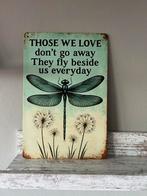 Aluminium Plaatje Libelle Tekst 20x30 cm Decoratie, Ophalen of Verzenden, Nieuw