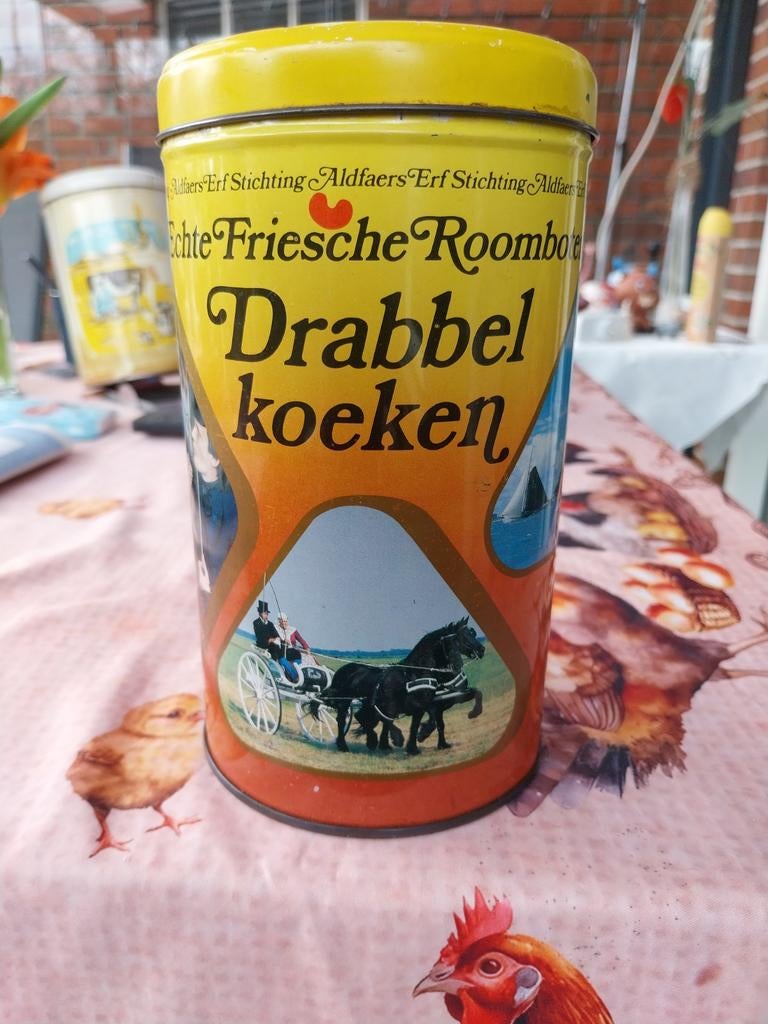Aldfaers Erf Stichting Drabbelkoeken blik, Ophalen of Verzenden, Gebruikt, Overige