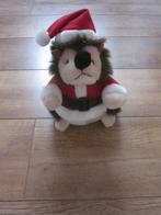 Tendertoys lichtbruin-bruin pluche egel knuffel als kerstman, Ophalen of Verzenden, Nieuw, Overige typen