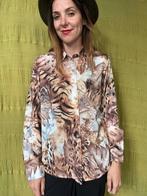 Vintage blouse / shirt - print panter - 42/XL, Hippie galore vintage, Hgv, Bruin, Maat 42/44 (L)