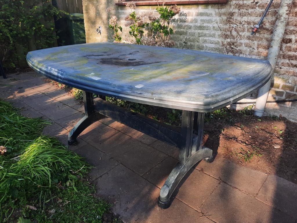 Gratis kunststof tuintafel, Tuin en Terras, Ophalen, Gebruikt, Rechthoekig, Kunststof