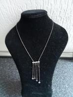 Prachtig nieuw collier met blanke zirkonia,s, Ophalen of Verzenden, Nieuw, Zilver, Overige materialen